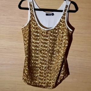 ana Gold Sequin Tank Top